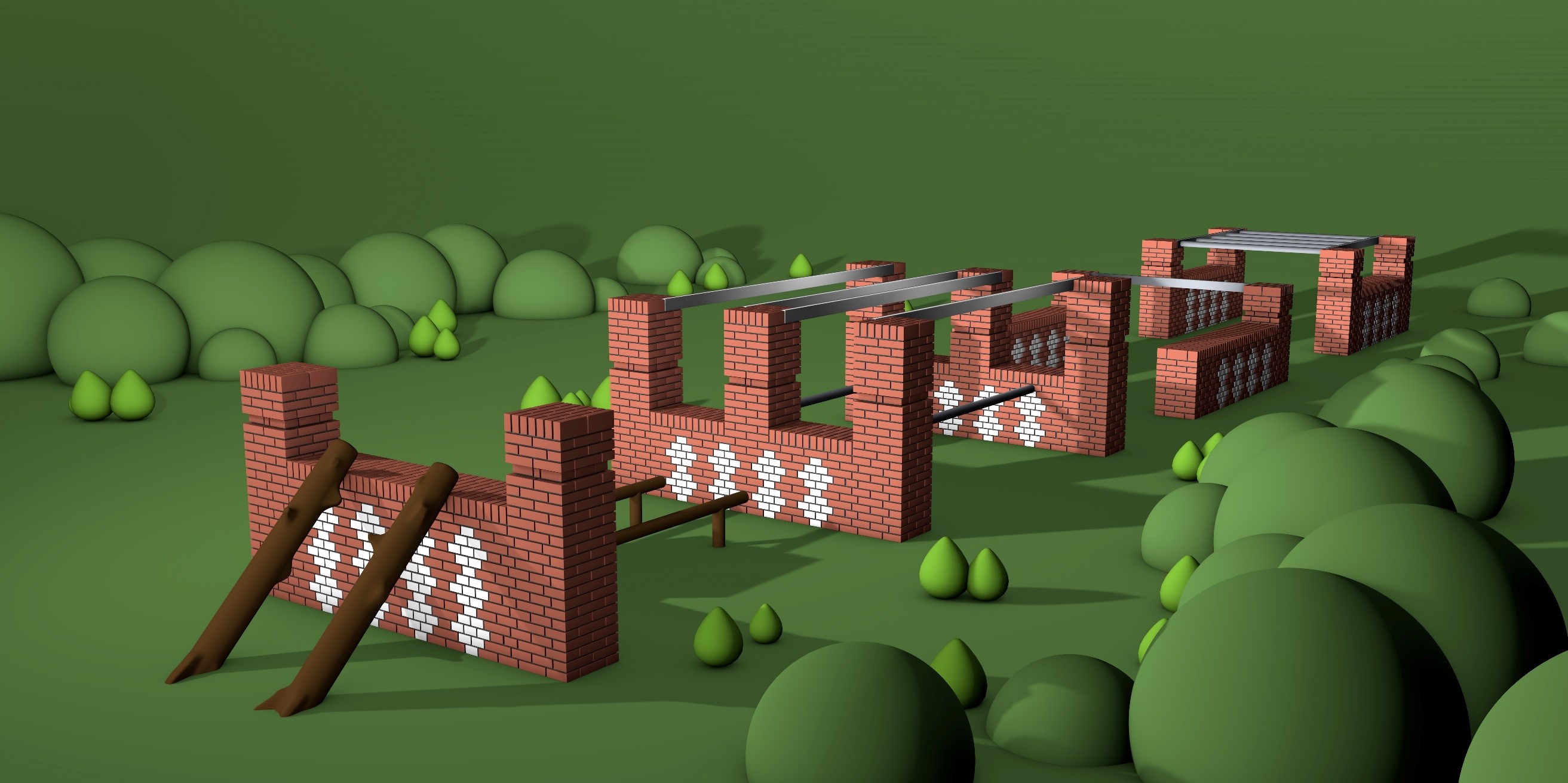 Finale ontwerp NK Metselen 2019 (artist impression – in werkelijkheid staan de elementen verder uit elkaar)